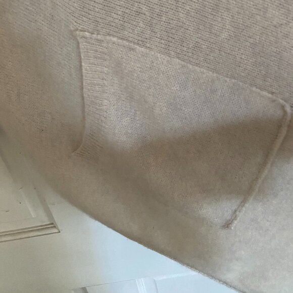 360 Cashmere - 100% Cashmere open cardigan fringed sweater - Cream - Size S - Picture 4 of 7